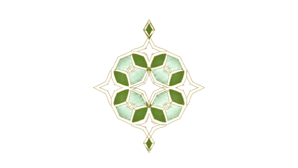 Sketch: A pendant with a symmetrical star-shaped motif.